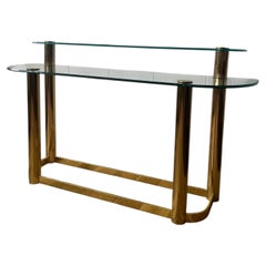 Leon Rosen for Pace Brass and Glass Tiered Console