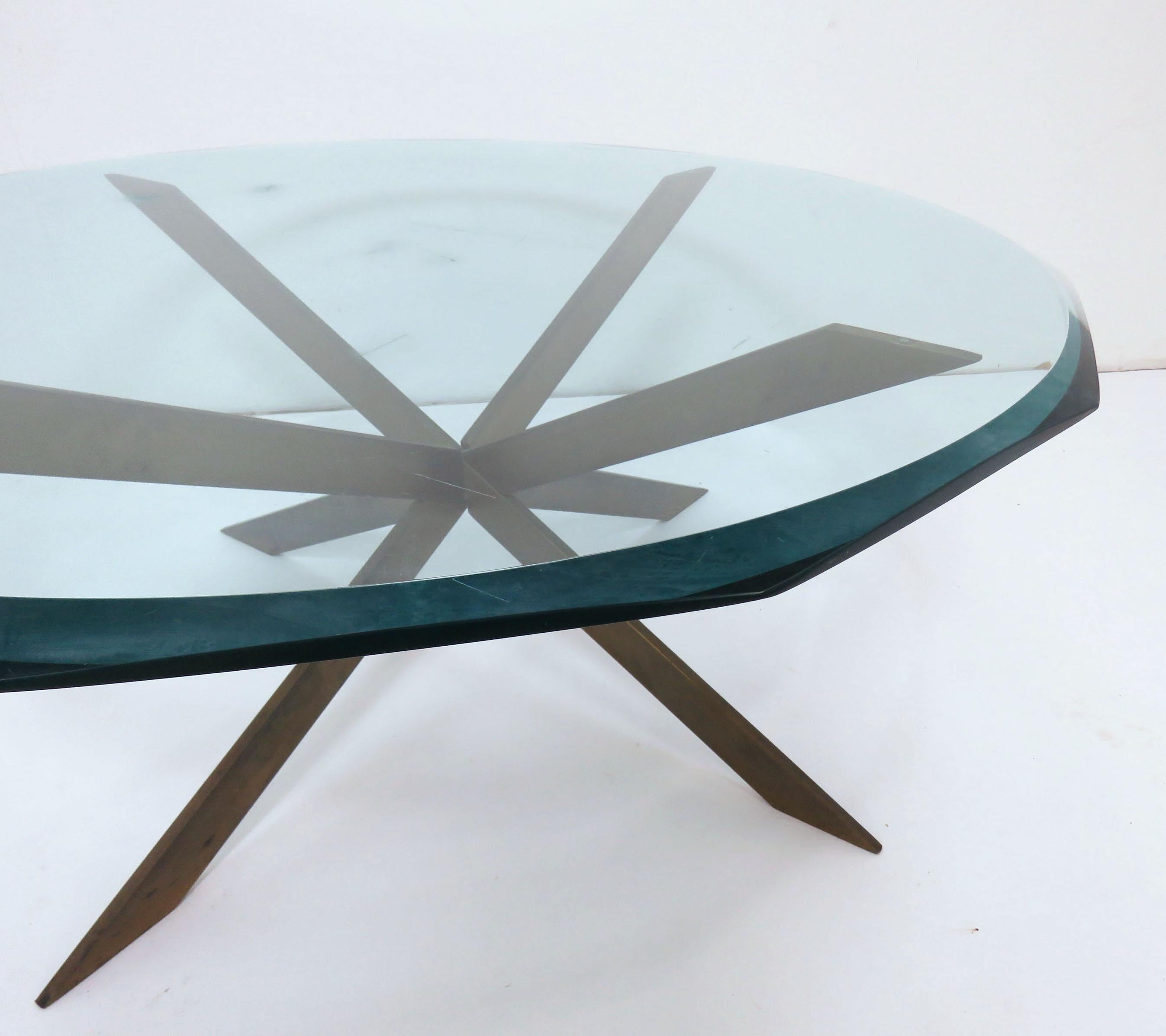 Leon Rosen for Pace Bronze X-Form Coffee Table 2