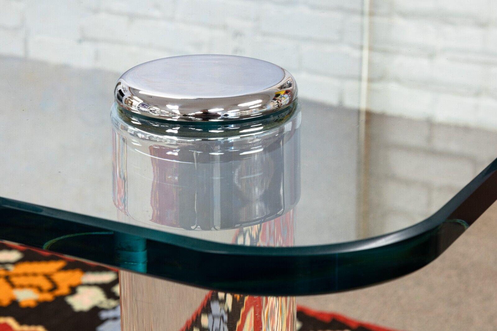 Leon Rosen for Pace Chrome & Lucite Glass Dining Table 1