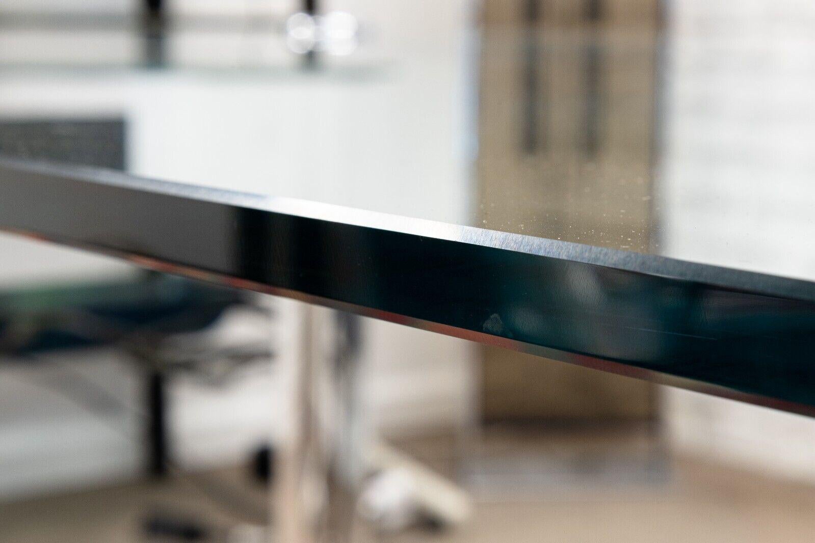 Leon Rosen for Pace Chrome & Lucite Glass Dining Table 3