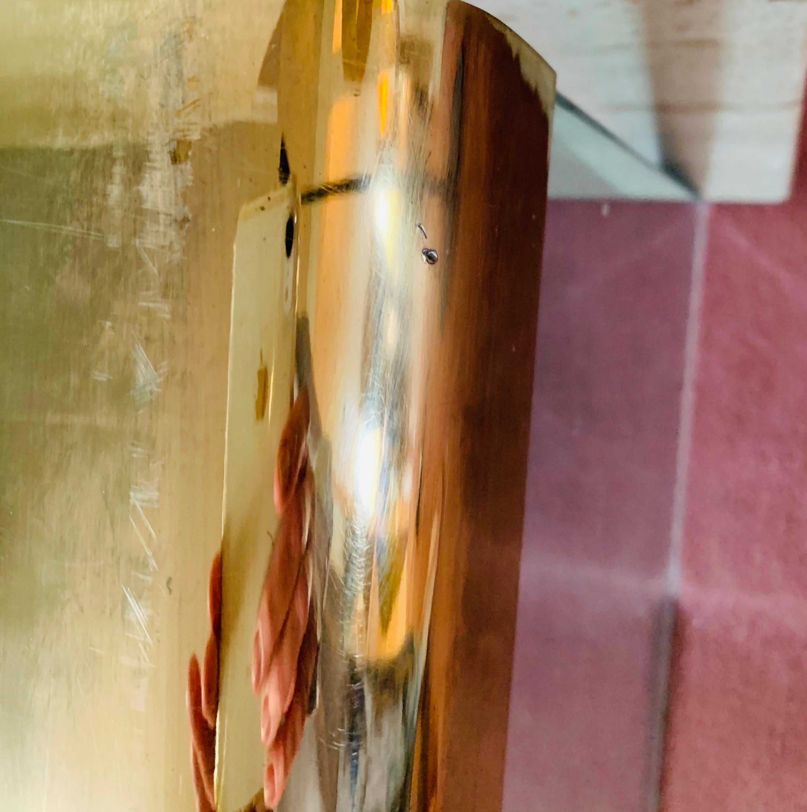 Hand-Crafted Leon Rosen for Pace Collection Brass & Glass Waterfall Cocktail Table