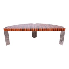 Leon Rosen for Pace Collection Brazilian Rosewood and Steel Executive Desk