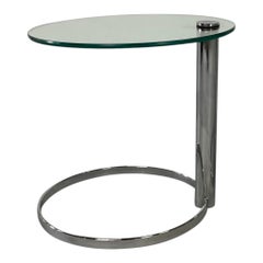 Leon Rosen for Pace Collection Drinks Side Cocktail Table in Steel and Glass