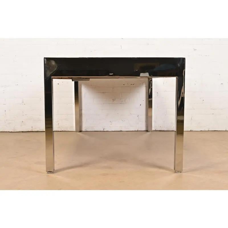 Leon Rosen for Pace Collection Leather and Polished Steel Executive Desk, 1970s For Sale 7