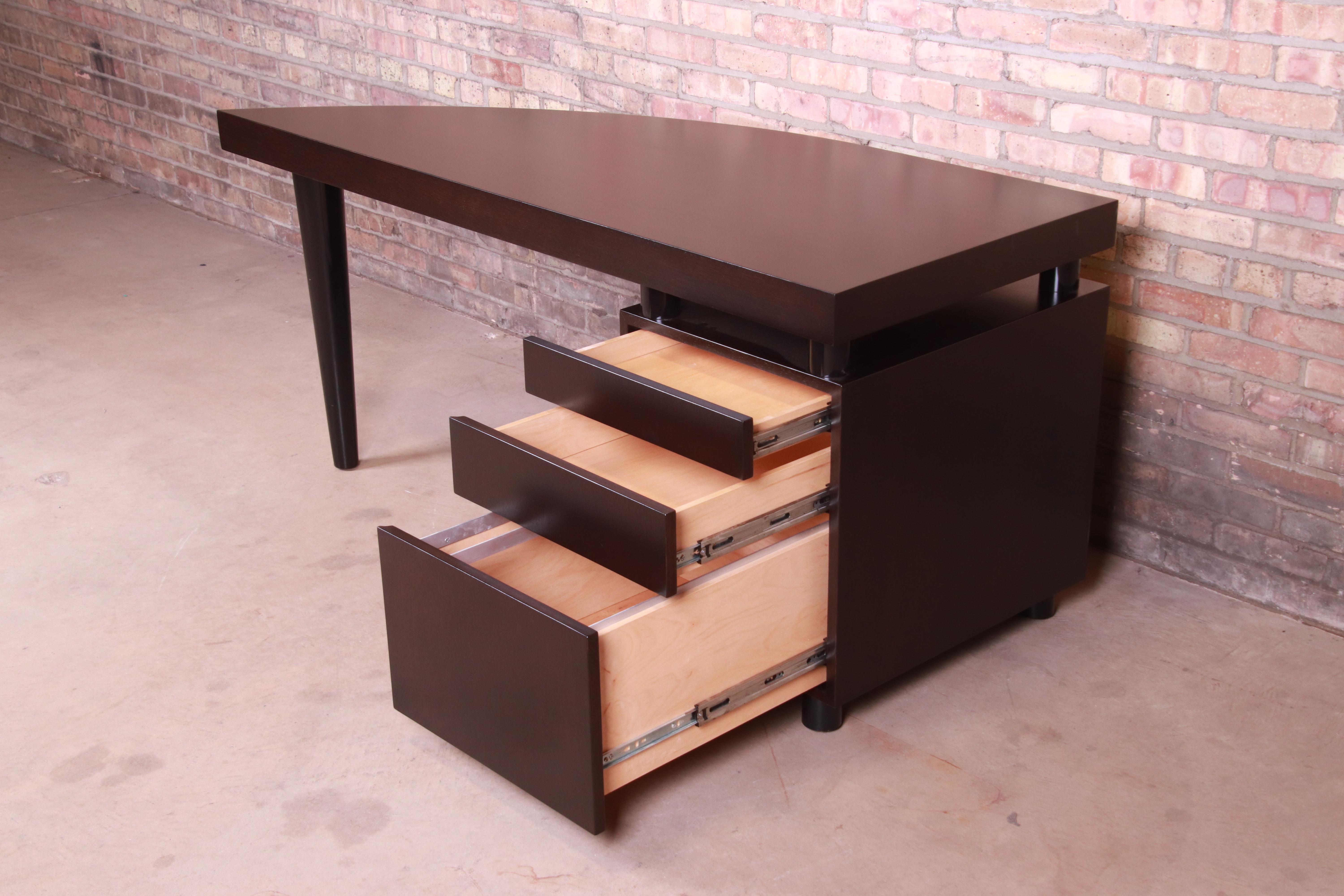 Leon Rosen for Pace Collection Mahogany Boca Desk, Newly Refinished 5