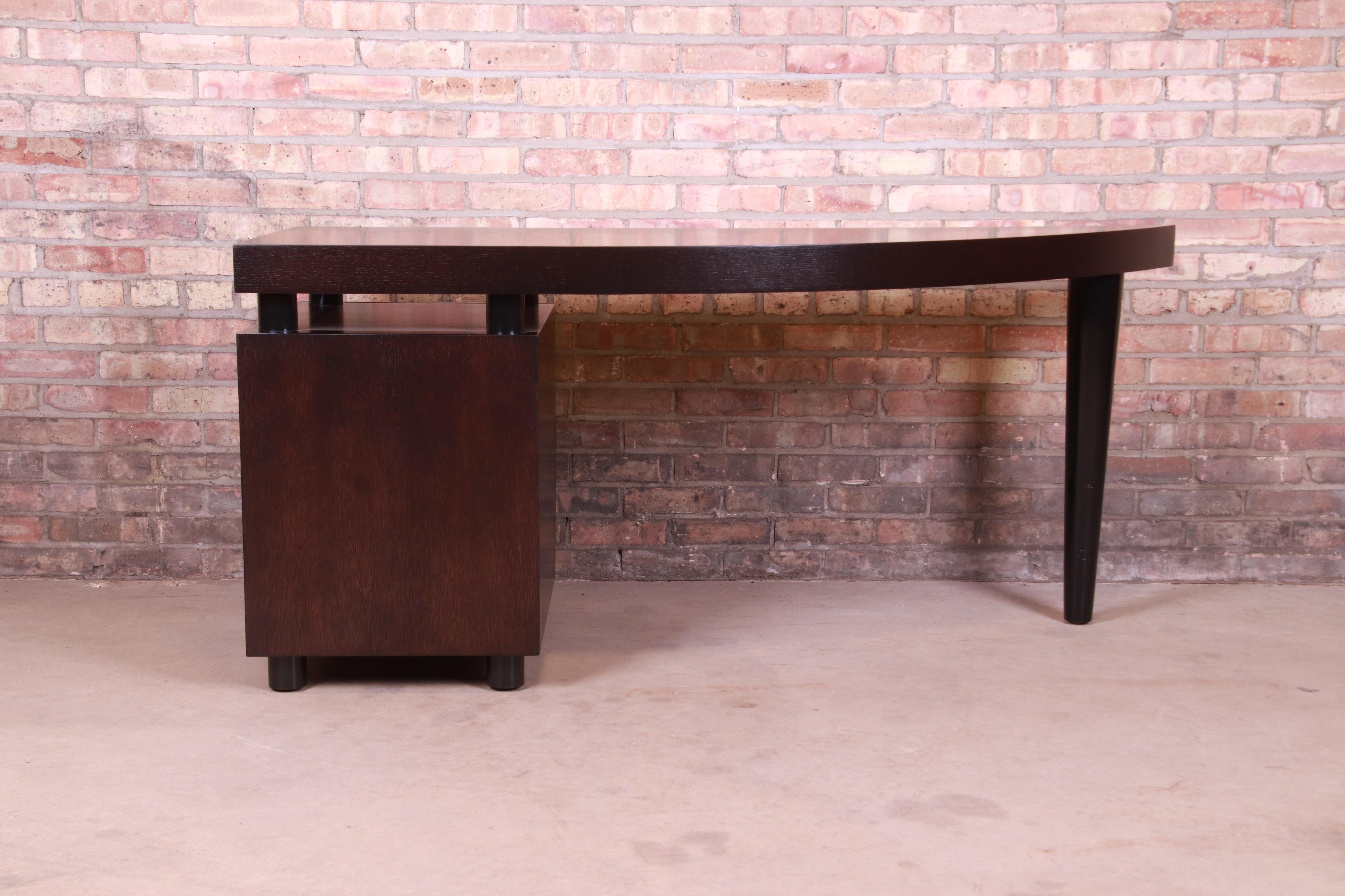Leon Rosen for Pace Collection Mahogany Boca Desk, Newly Refinished 9