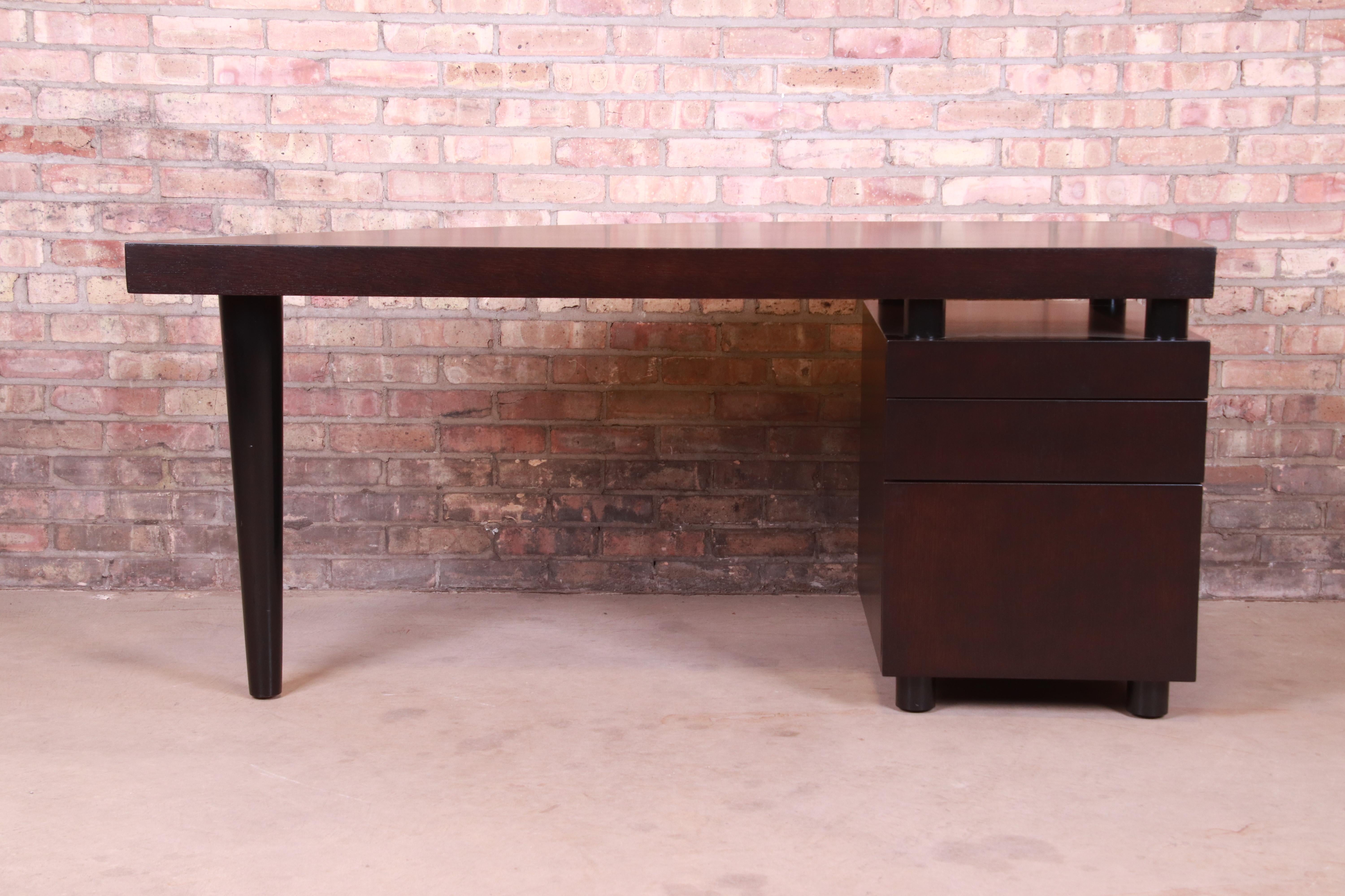 Post-Modern Leon Rosen for Pace Collection Mahogany Boca Desk, Newly Refinished