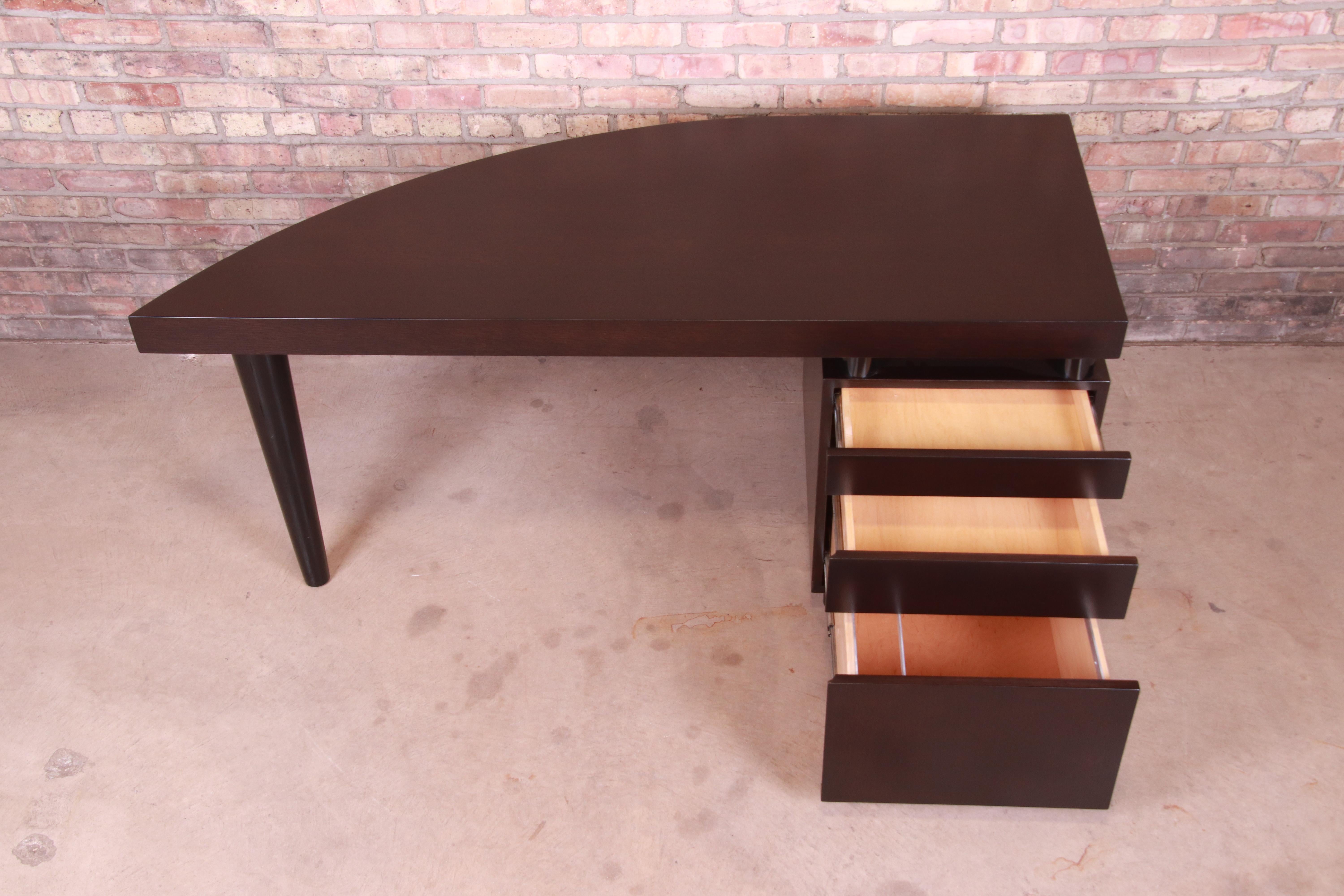 Leon Rosen for Pace Collection Mahogany Boca Desk, Newly Refinished 2