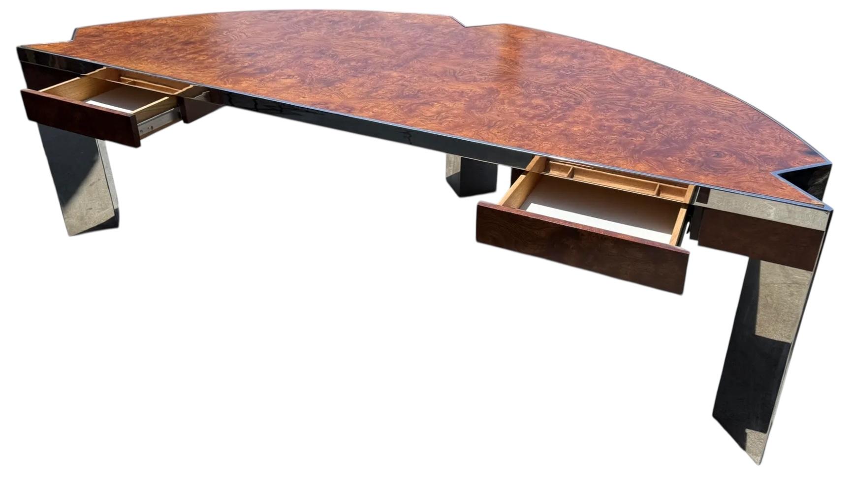 Leon Rosen for Pace Collection Mezzaluna Demilune Executive Desk (Moderne der Mitte des Jahrhunderts) im Angebot