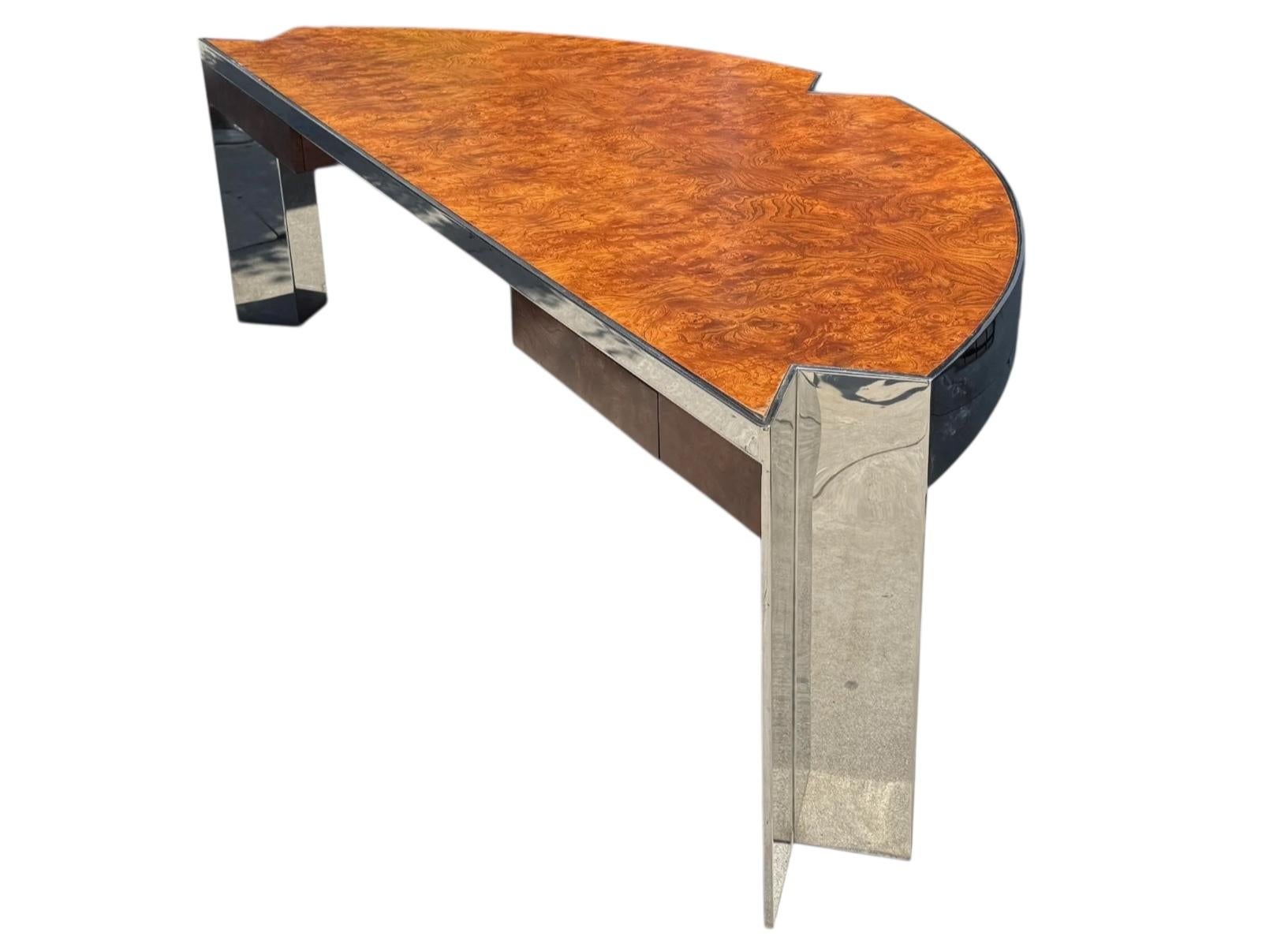 Leon Rosen for Pace Collection Mezzaluna Demilune Executive Desk (amerikanisch) im Angebot