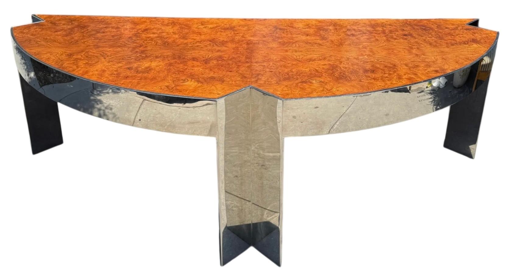 Leon Rosen for Pace Collection Mezzaluna Demilune Executive Desk im Zustand „Gut“ im Angebot in LOS ANGELES, CA