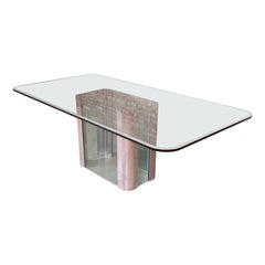 Leon Rosen for Pace Collection Mid-Century Modern Chrome and Glass Dining Table