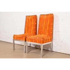 Leon Rosen für Pace Collection Moderne Esszimmerstühle aus Chrom, Paar, Mitte des Jahrhunderts