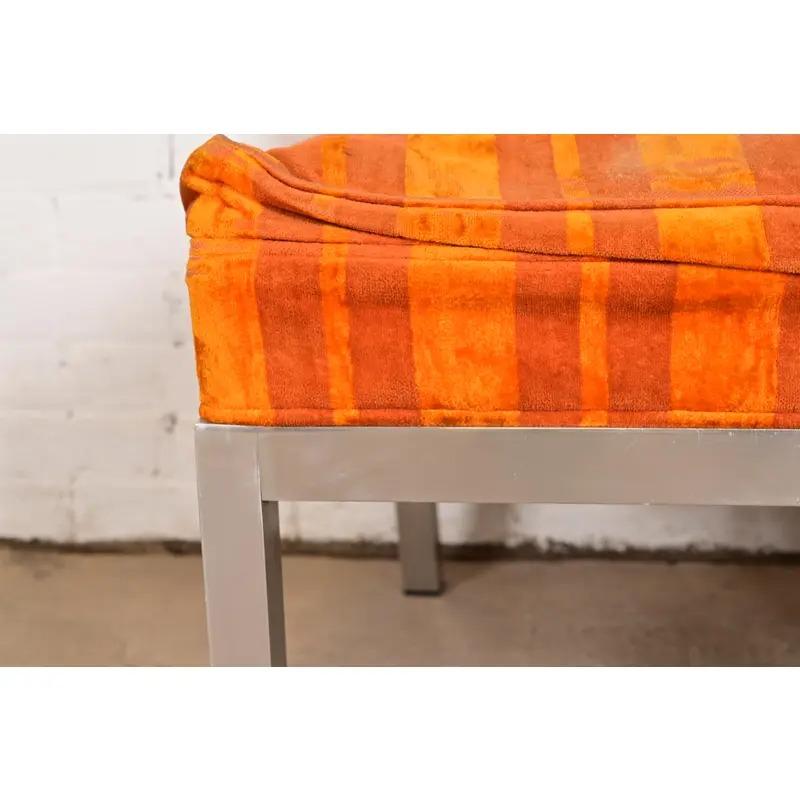 Tappezzeria Leon Rosen per Pace Collection - Sedie da pranzo cromate moderne di metà secolo, coppia in vendita