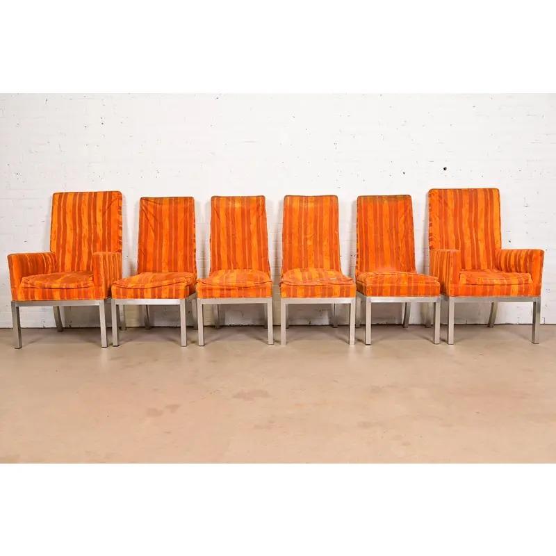 Mid-Century Modern Leon Rosen for Pace Collectional Chaises de salle à manger modernes du milieu du siècle, ensemble de six chaises en vente