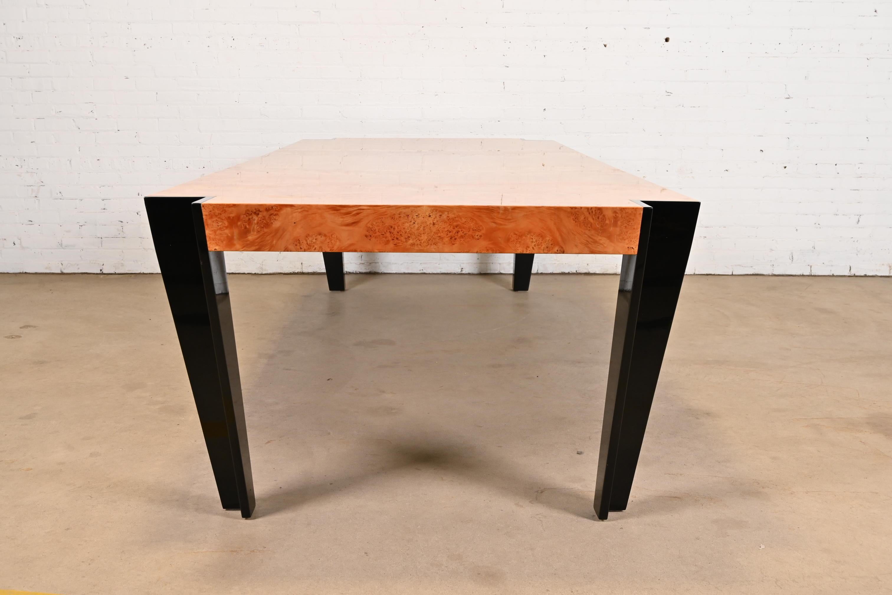 Leon Rosen per Pace Collection Tavolo da pranzo moderno Art Deco laccato nero in vendita 2