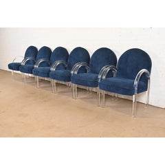 Leon Rosen for Pace Collection Modern Art Deco Lucite Waterfall Armchairs