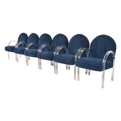 Leon Rosen for Pace Collection Modern Art Deco Lucite Waterfall Armchairs