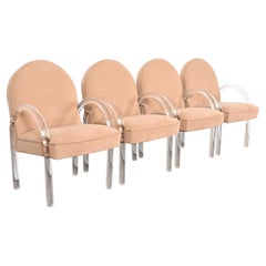 Leon Rosen for Pace Collection Modern Art Deco Lucite Waterfall Armchairs, Four