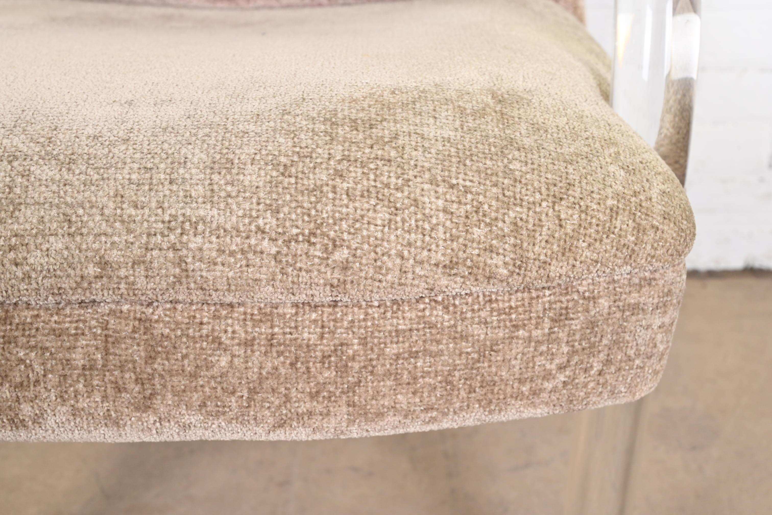 Leon Rosen for Pace Collection Modern Art Deco Lucite Waterfall Armchairs, Pair 7