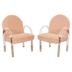 Paire de fauteuils en cascade en lucite Art Déco moderne, Leon Rosen pour Pace Collection