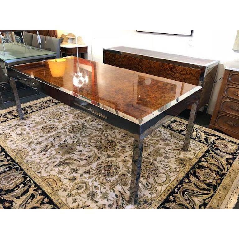 Leon Rosen for Pace Collection Olive Burl Wood Desk 4