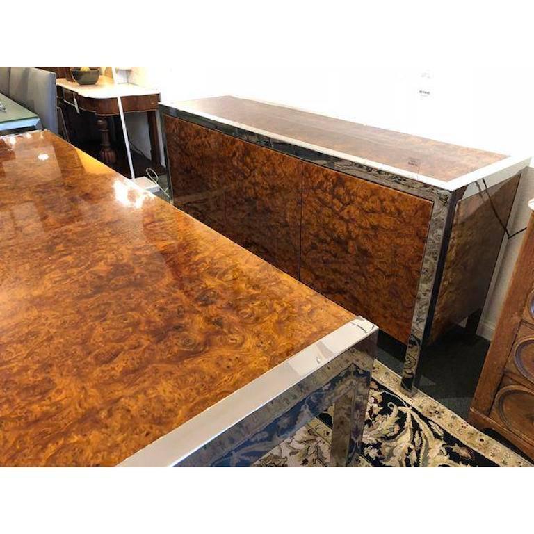 Late 20th Century Leon Rosen for Pace Collection Olive Burl Wood Desk