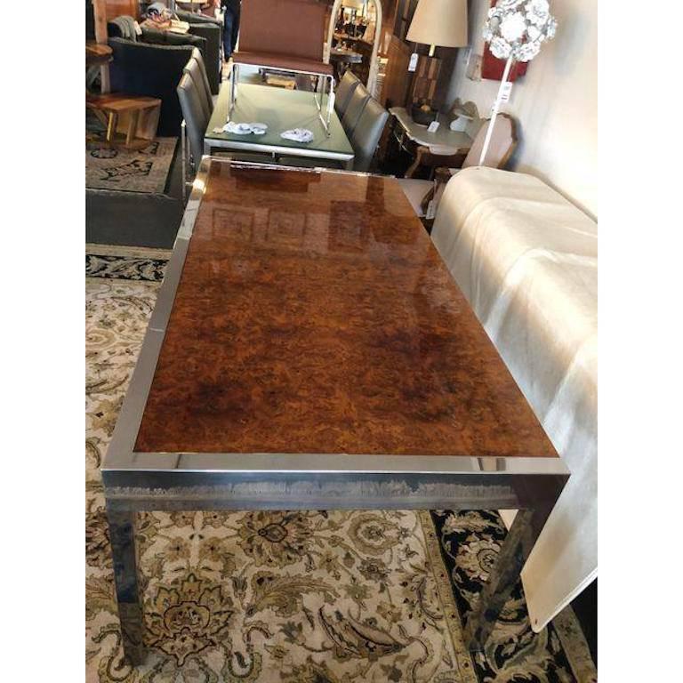 Leon Rosen for Pace Collection Olive Burl Wood Desk 1