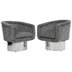 Leon Rosen for Pace Collection Pair of Swivel Tub Lounge Chairs