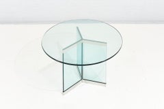 Leon Rosen for Pace Glass Chrome Dining Table, 1970