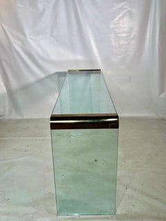 Leon Rosen for Pace Glass Waterfall Console Table