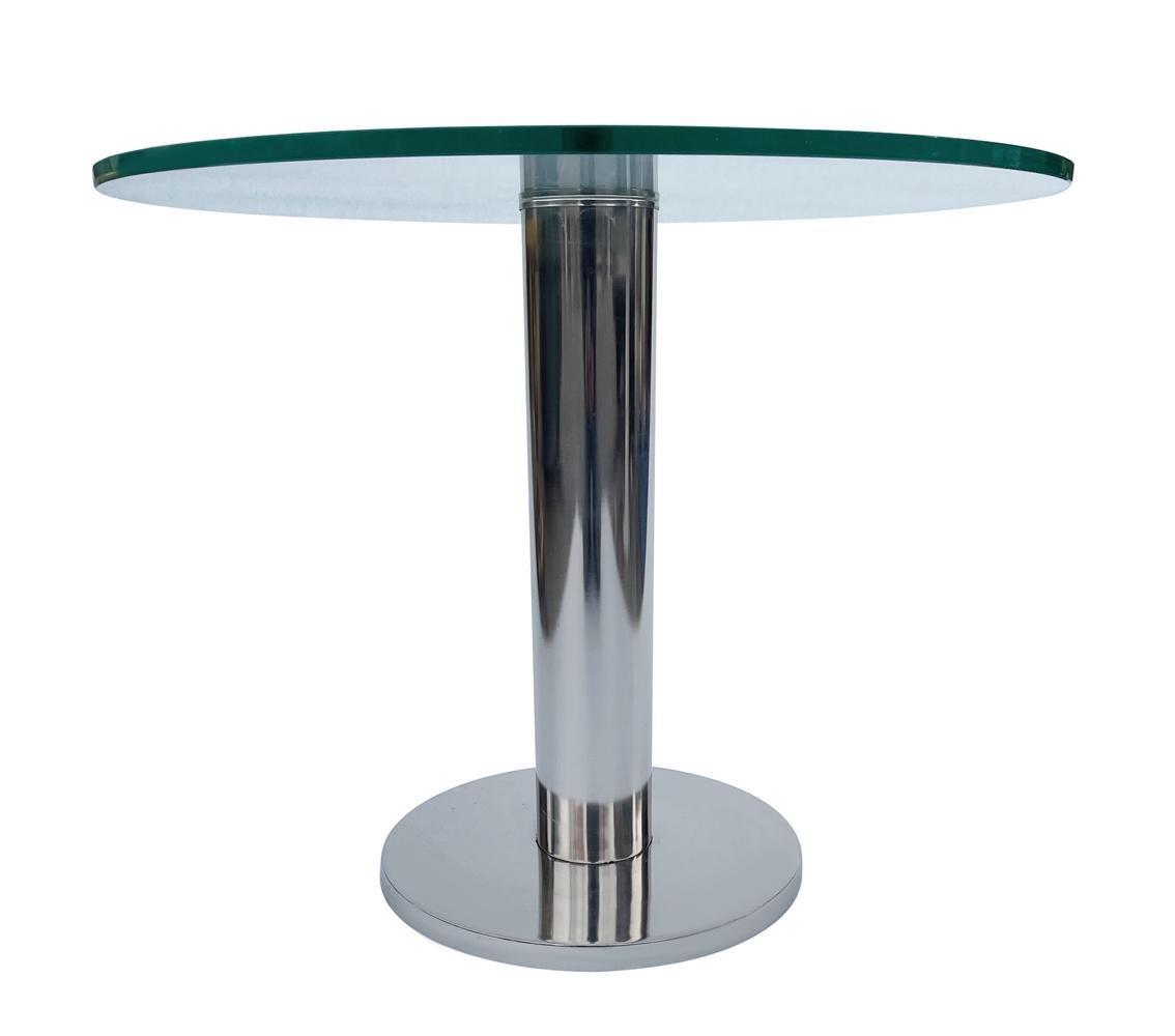 American Leon Rosen for Pace Mid-Century Modern Chrome & Glass Side Table or End Table For Sale