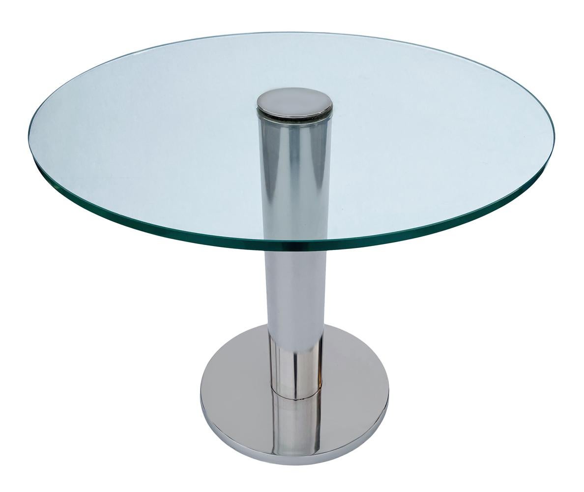 Américain Leon Rosen pour Pace Table d'appoint ou table d'extrémité en verre et chrome mi-siècle moderne, de style mi-siècle en vente