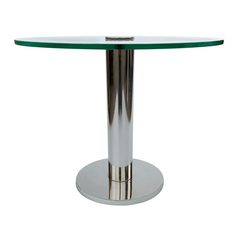 Late 20th Century Leon Rosen for Pace Mid-Century Modern Chrome & Glass Side Table or End Table For Sale