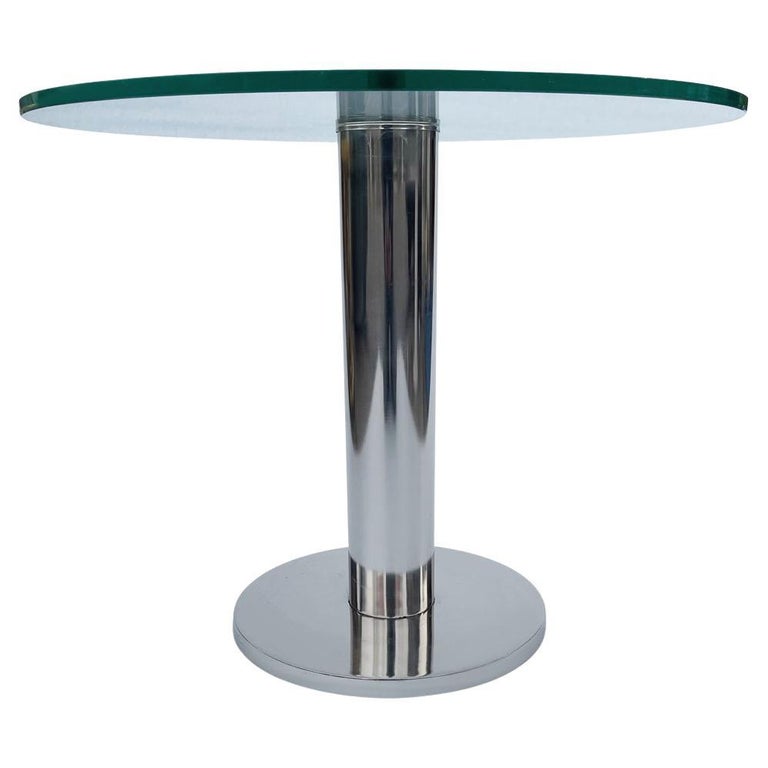 Leon Rosen for Pace Mid-Century Modern Chrome & Glass Side Table or End Table For Sale