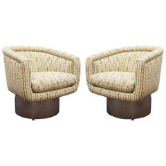 Leon Rosen For Pace Mid-Century Modern Swivel Lounge Chairs