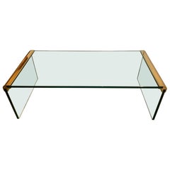 Leon Rosen for Pace Sleek Waterfall Coffee or Cocktail Table