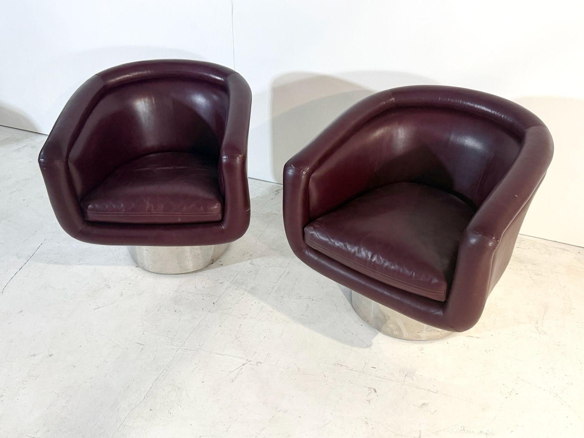 Leon Rosen For PACE Swivel Lounge Chairs, 1970 (Moderne der Mitte des Jahrhunderts) im Angebot