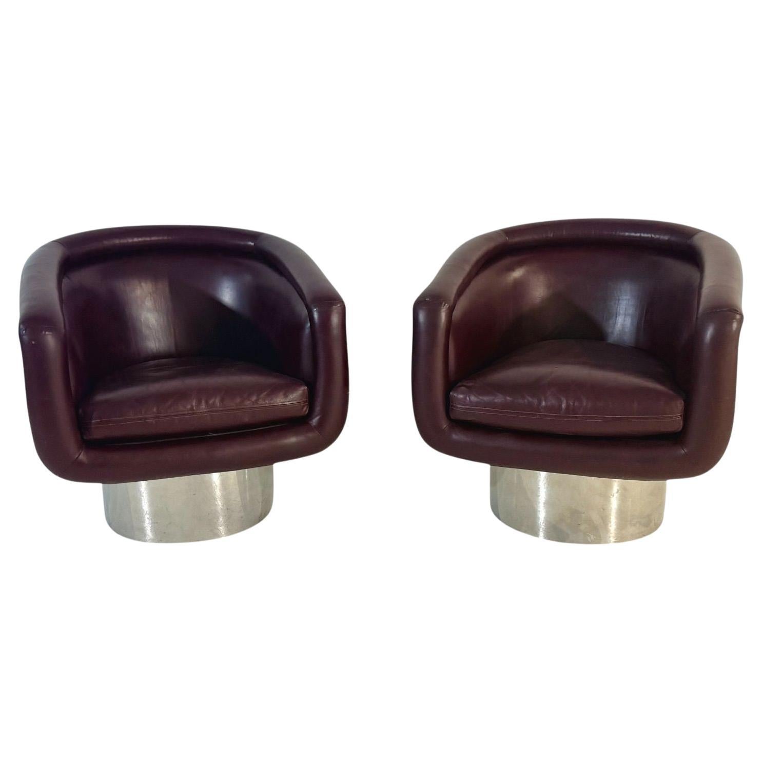 Leon Rosen For PACE Swivel Lounge Chairs, 1970 For Sale