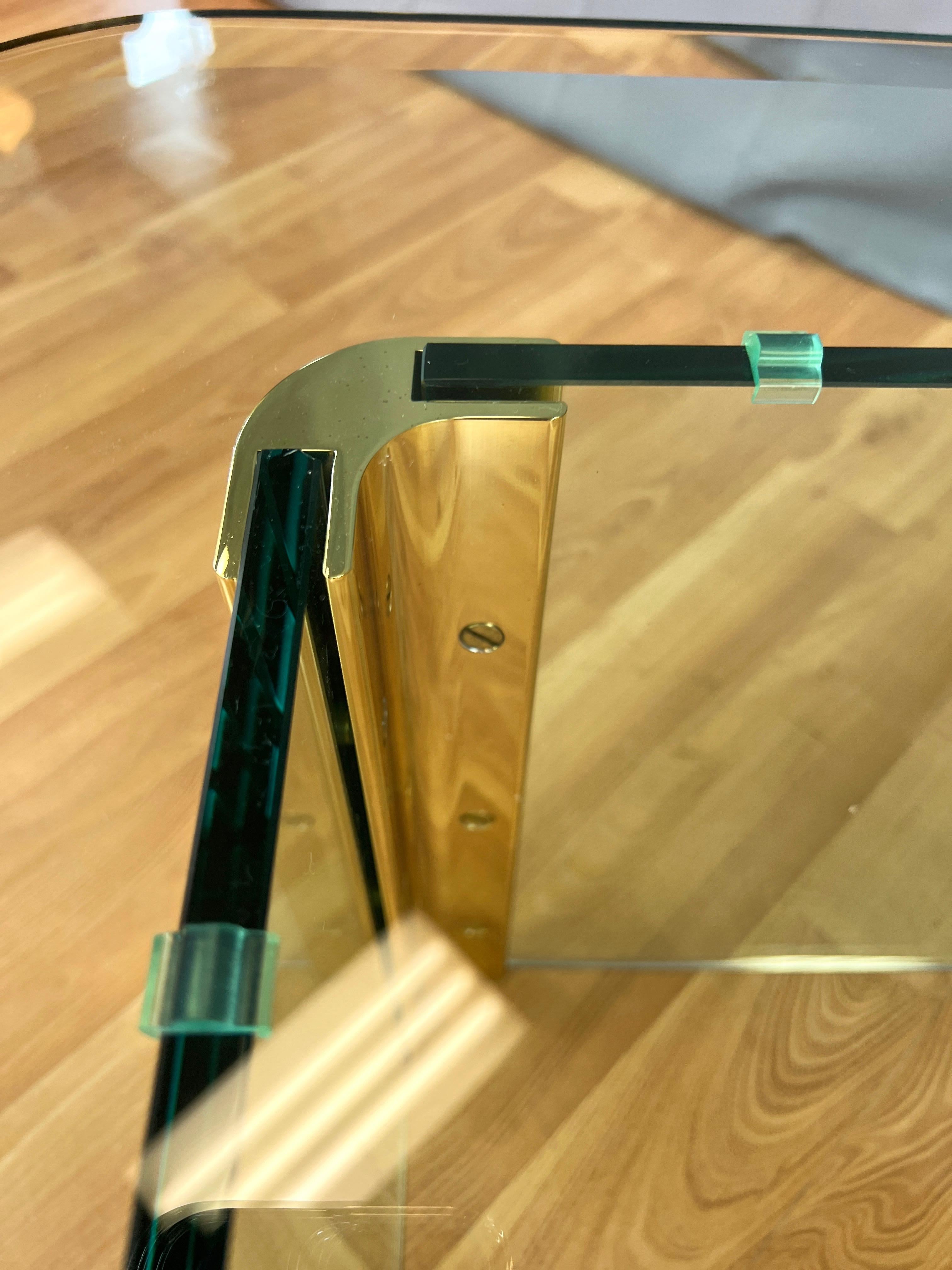 Leon Rosen for The Pace Collection Brass and Glass Coffee Table, 1970s For Sale 5