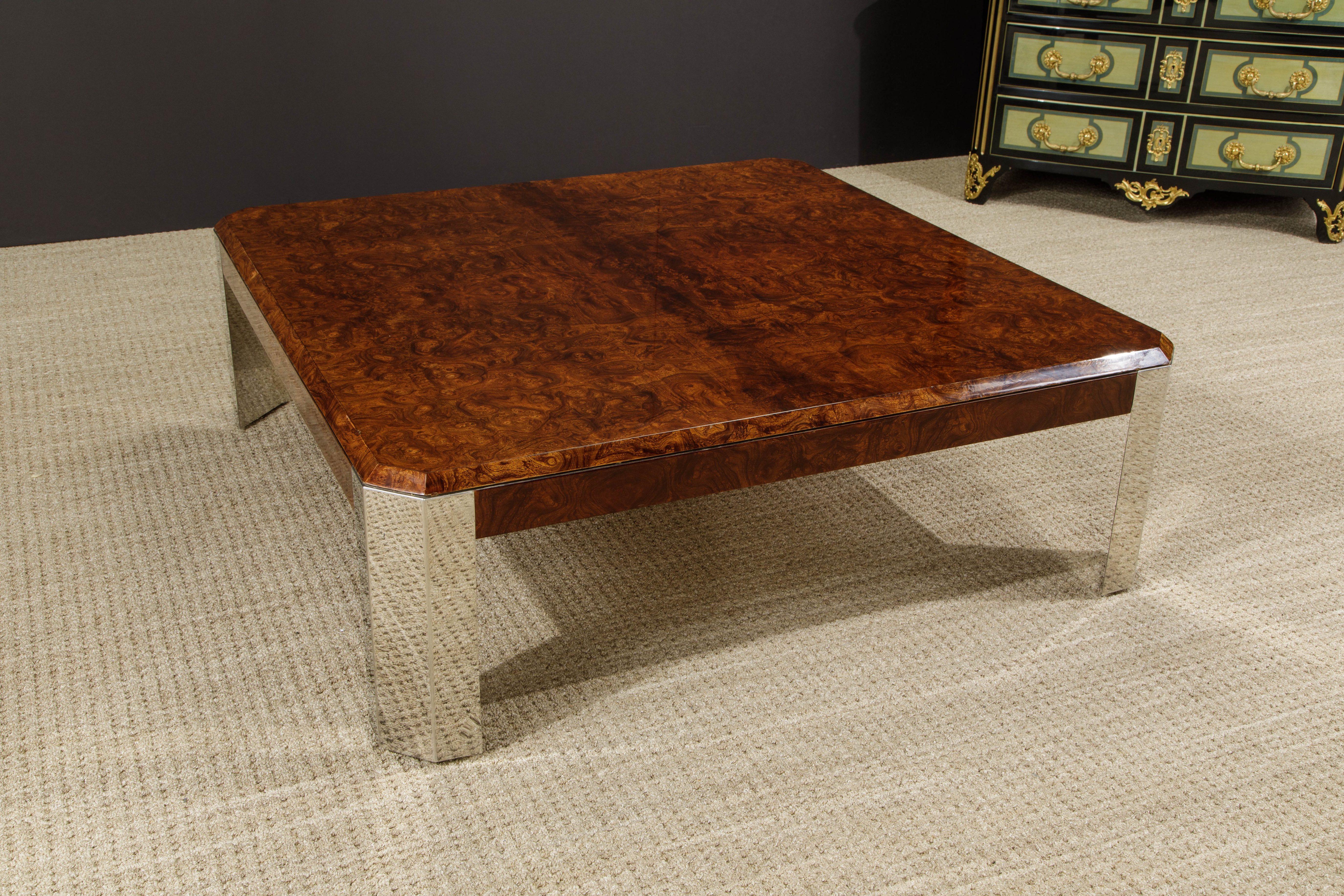 Leon Rosen for the Pace Collection Burled Wood Coffee Table, circa 1970s In Good Condition In Los Angeles, CA