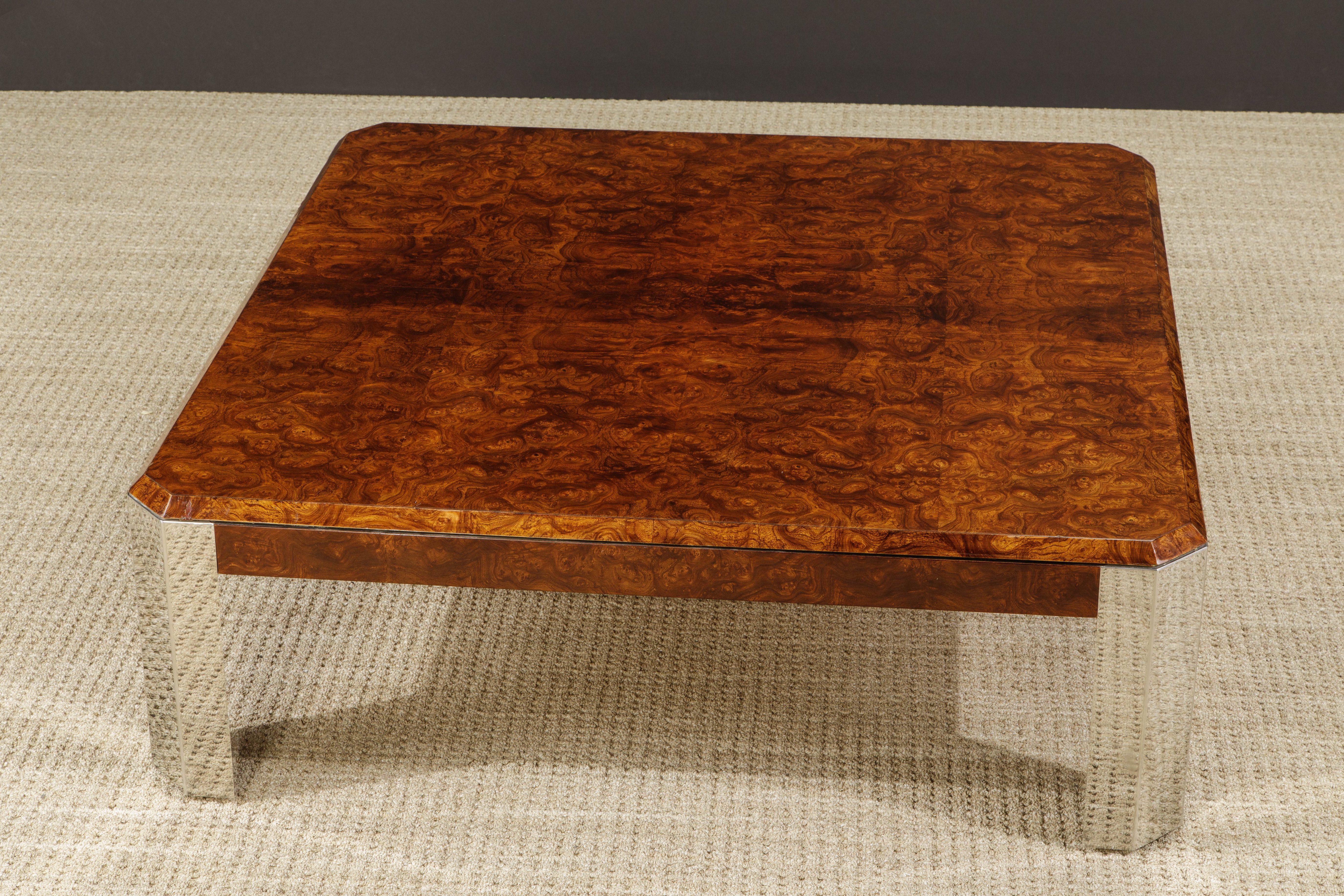 Leon Rosen for the Pace Collection Burled Wood Coffee Table, circa 1970s 1