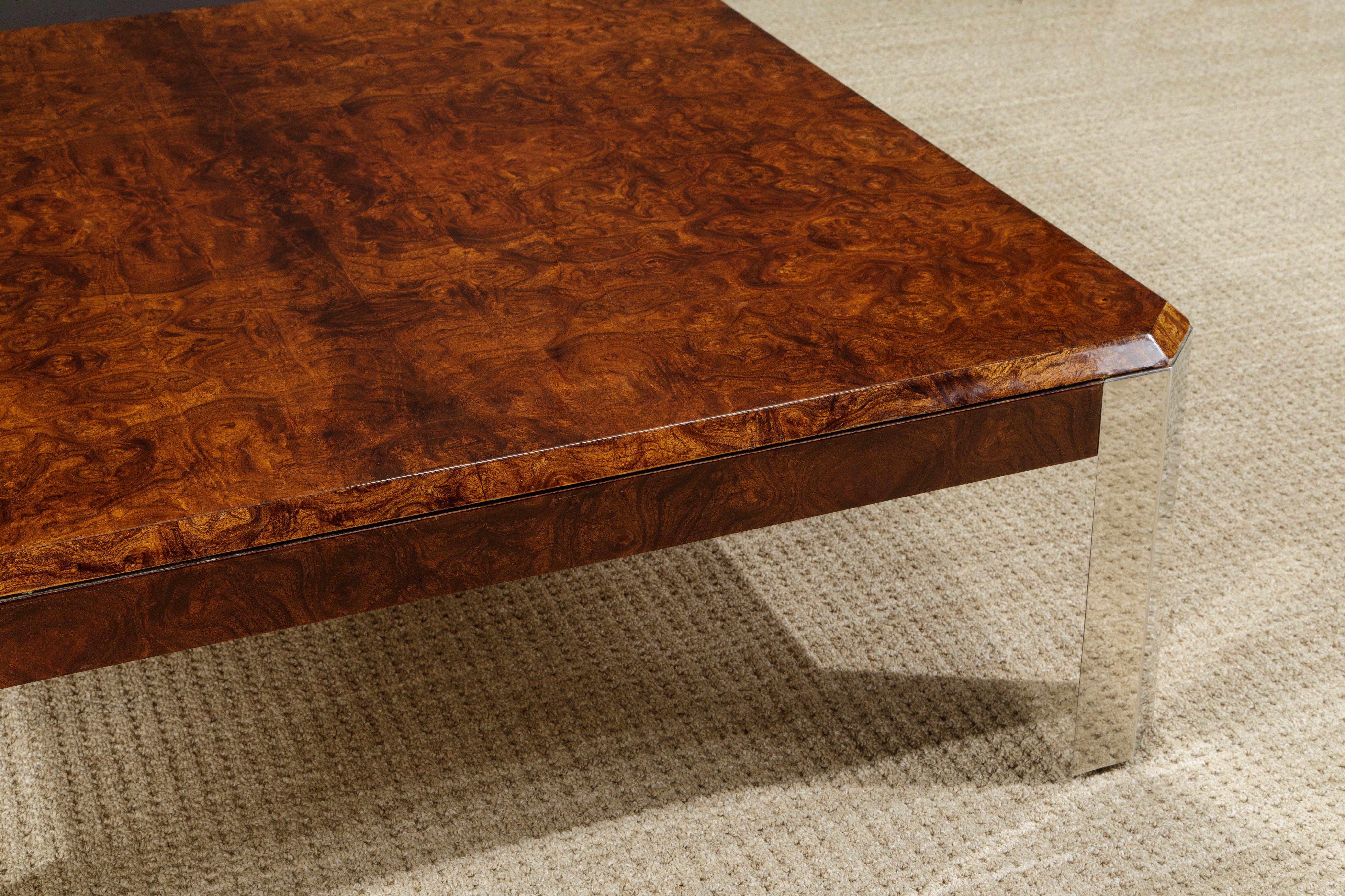 Leon Rosen for the Pace Collection Burled Wood Coffee Table, circa 1970s 2