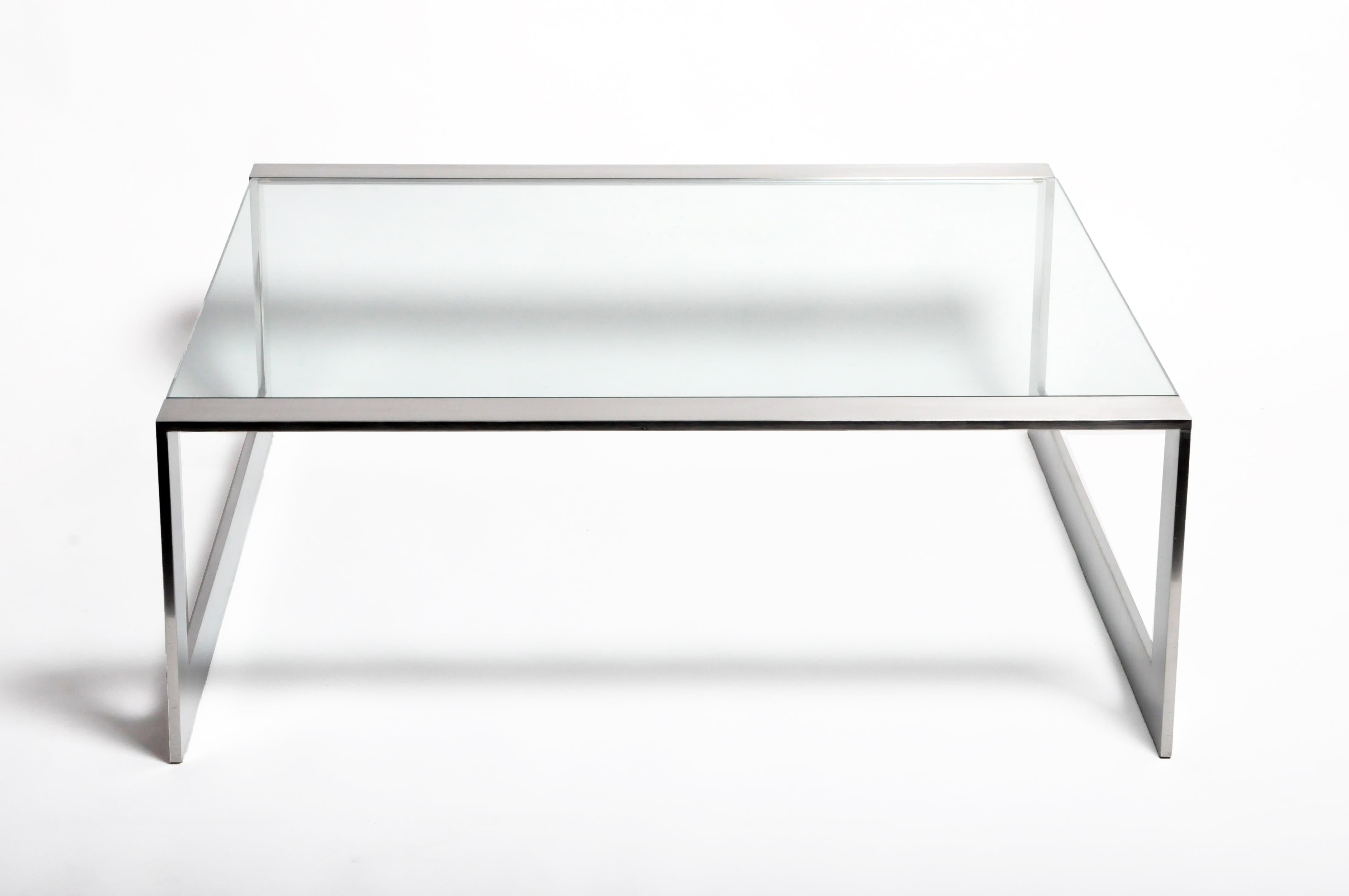 Leon Rosen Glass Coffee Table In Good Condition In Chicago, IL