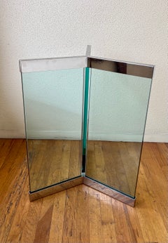 Leon Rosen Pace Chrome & Glass Round Breakfast Delta Table Base Postmodern