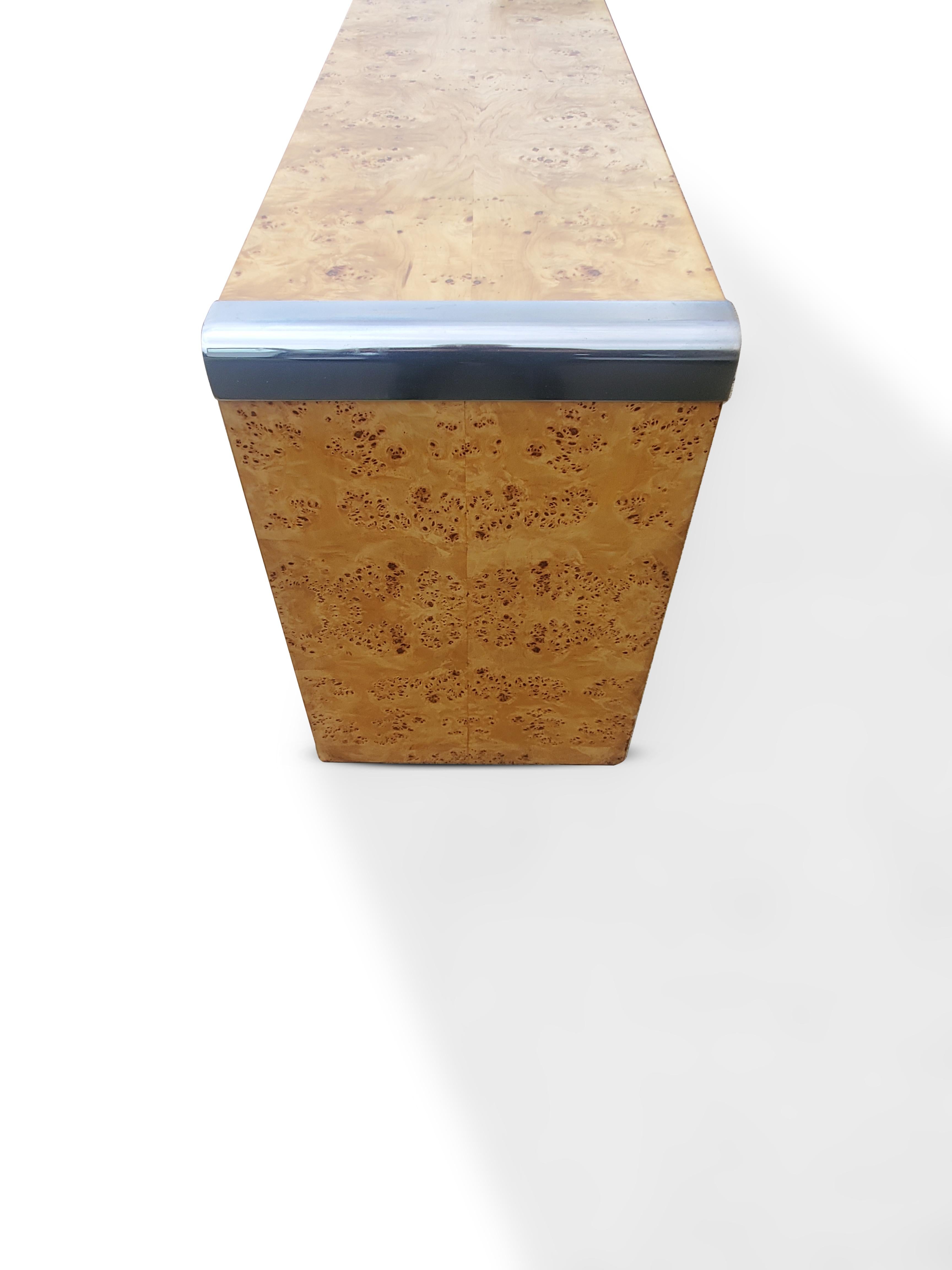 Post-Modern Leon Rosen Pace Collection Burl Wood Credenza