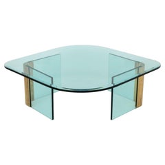 Leon Rosen Pace Collection Glas & Messing Low Table