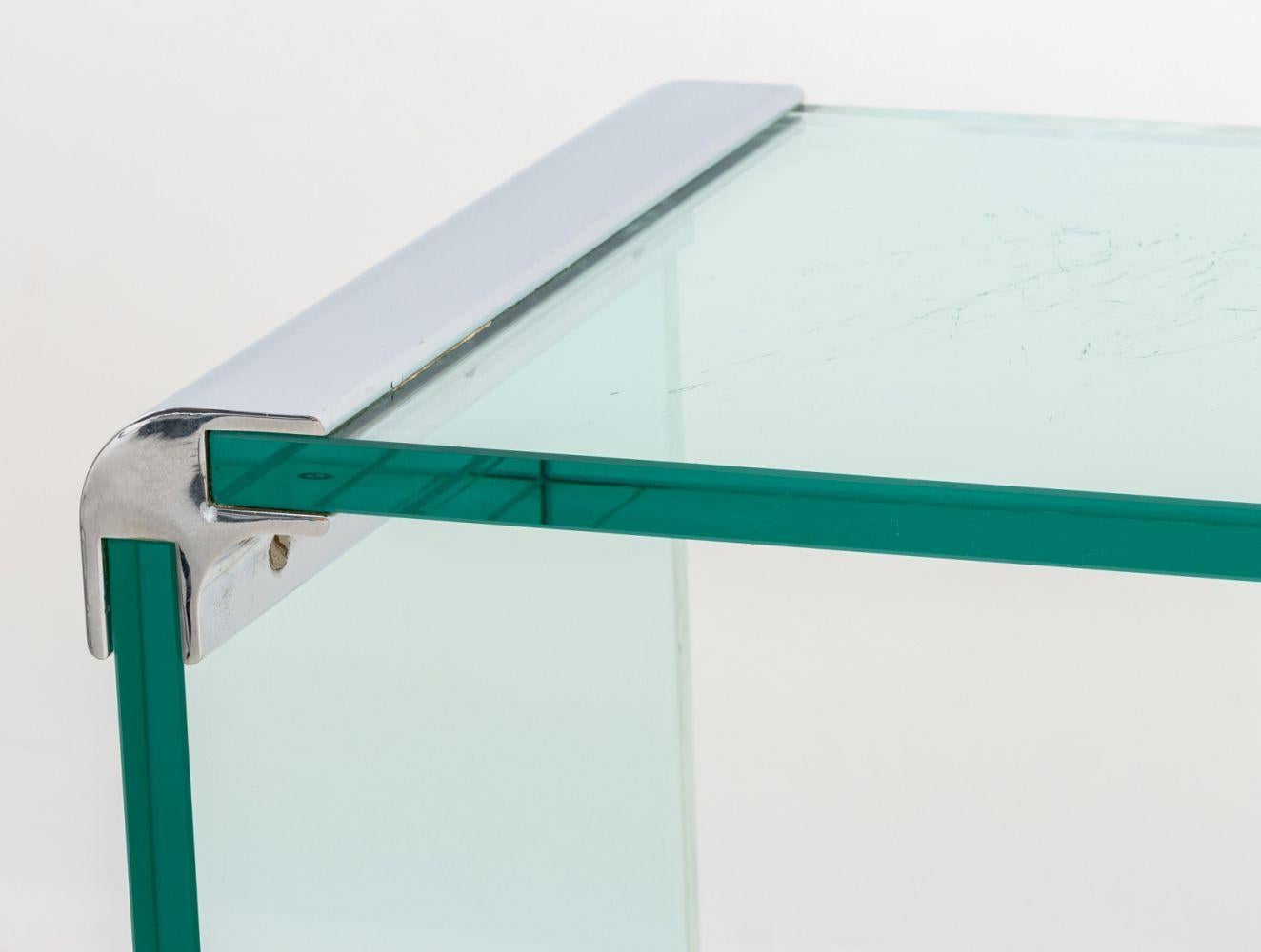 Mid-Century Modern Leon Rosen Pace Collection Glass Waterfall Table For Sale