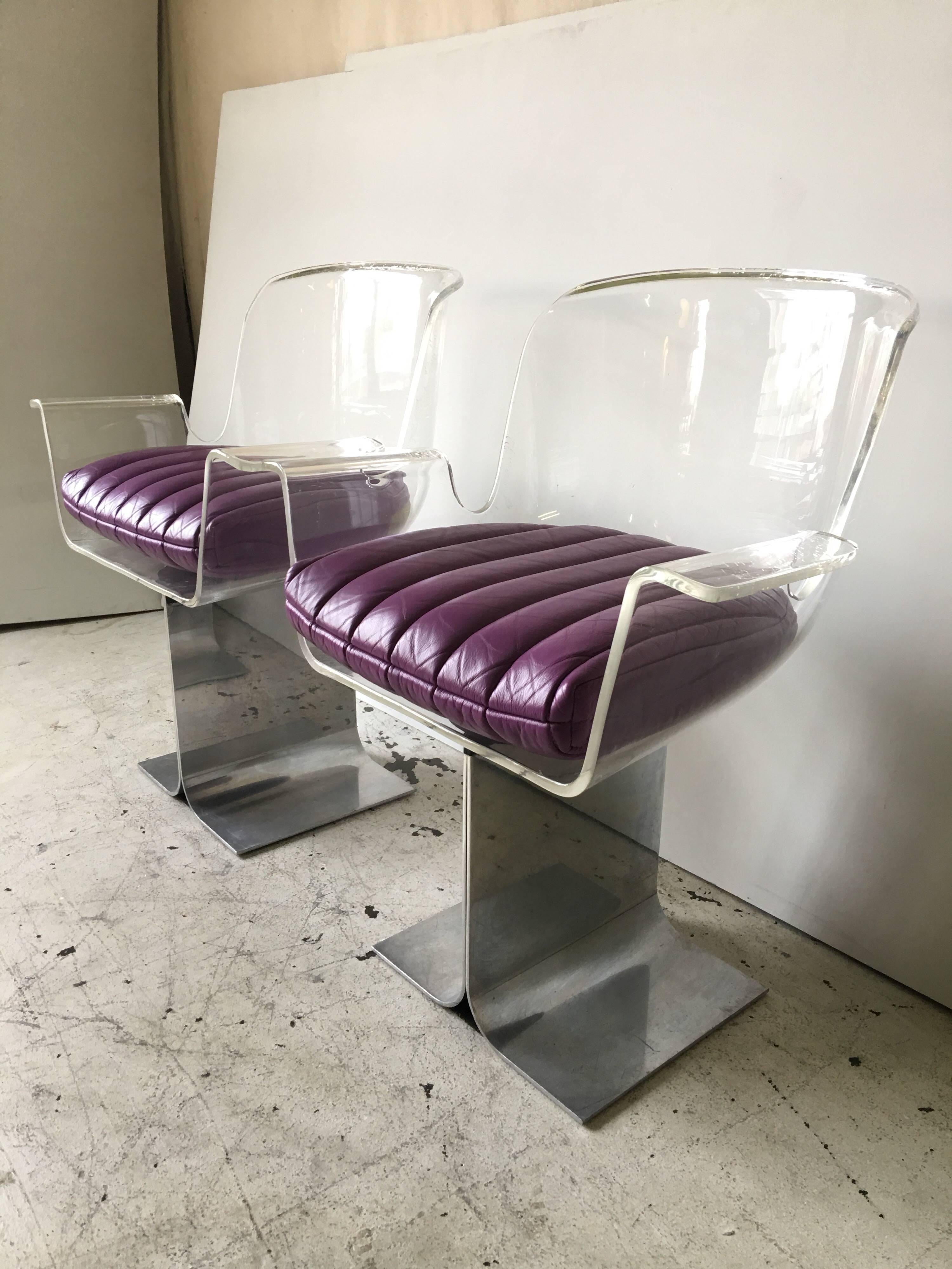 American Leon Rosen Pace Lucite Armchairs