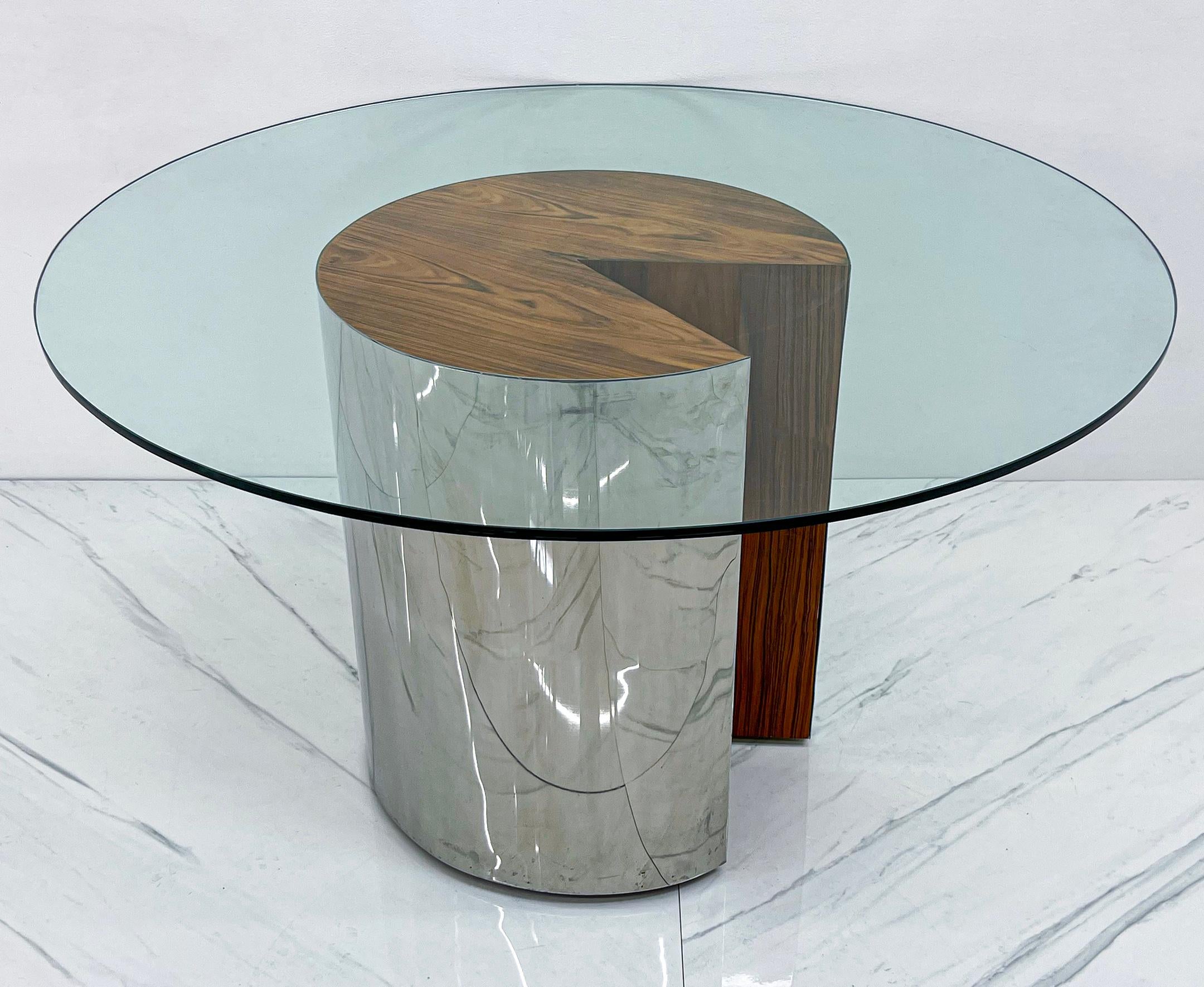 Mid-Century Modern Leon Rosen Pace Collection Rosewood and Polished Stainless 